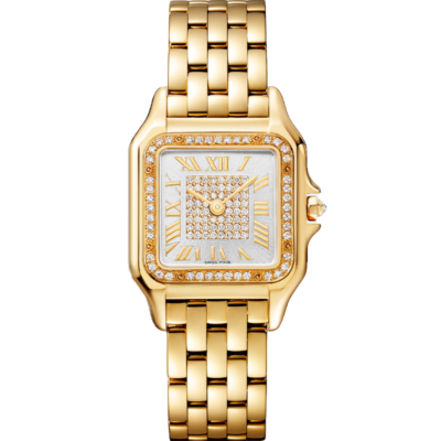 PANTHÈRE DE CARTIER WATCH MEDIUM MODEL. QUARTZ. YELLOW GOLD. DIAMONDS