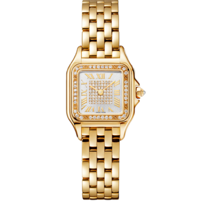 PANTHÈRE DE CARTIER WATCH SMALL MODEL. QUARTZ. YELLOW GOLD. DIAMONDS