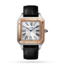 Cartier Santos-Dumont Watch Extra-large Model. Hand-Wound Mechanical Movement. Rose Gold. Steel. Leather-P17311100