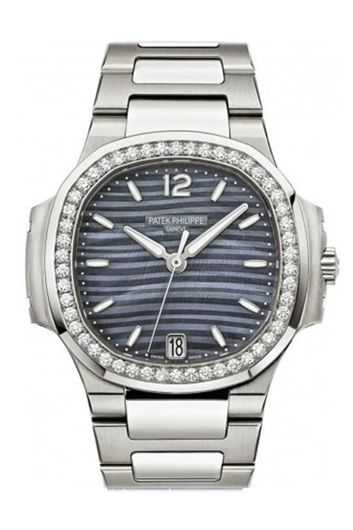 Patek Philippe Nautilus Blue Tinted Mother Of Pearl Dial Ladies Diamond Watch 7018/1A-010 - Image 2