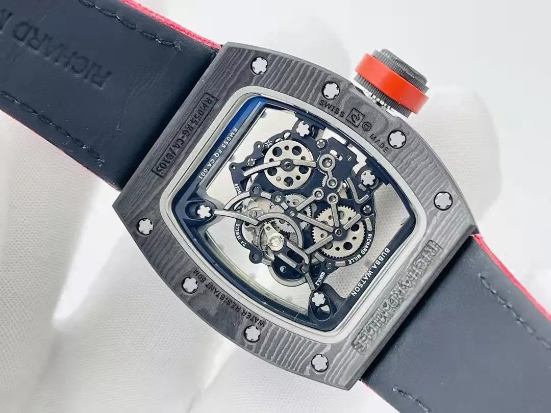 RM055 Skeleton Red Canvas Strap 42mm - Image 7