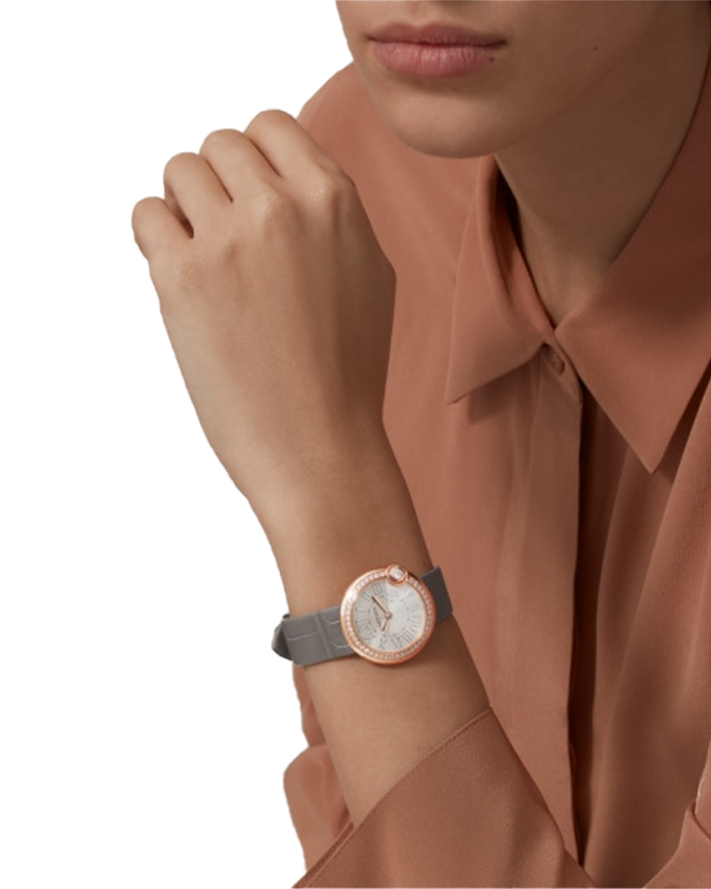 BALLON BLANC DE CARTIER WATCH 30MM. QUARTZ MOVEMENT. ROSE GOLD. DIAMONDS. LEATHER - Image 2