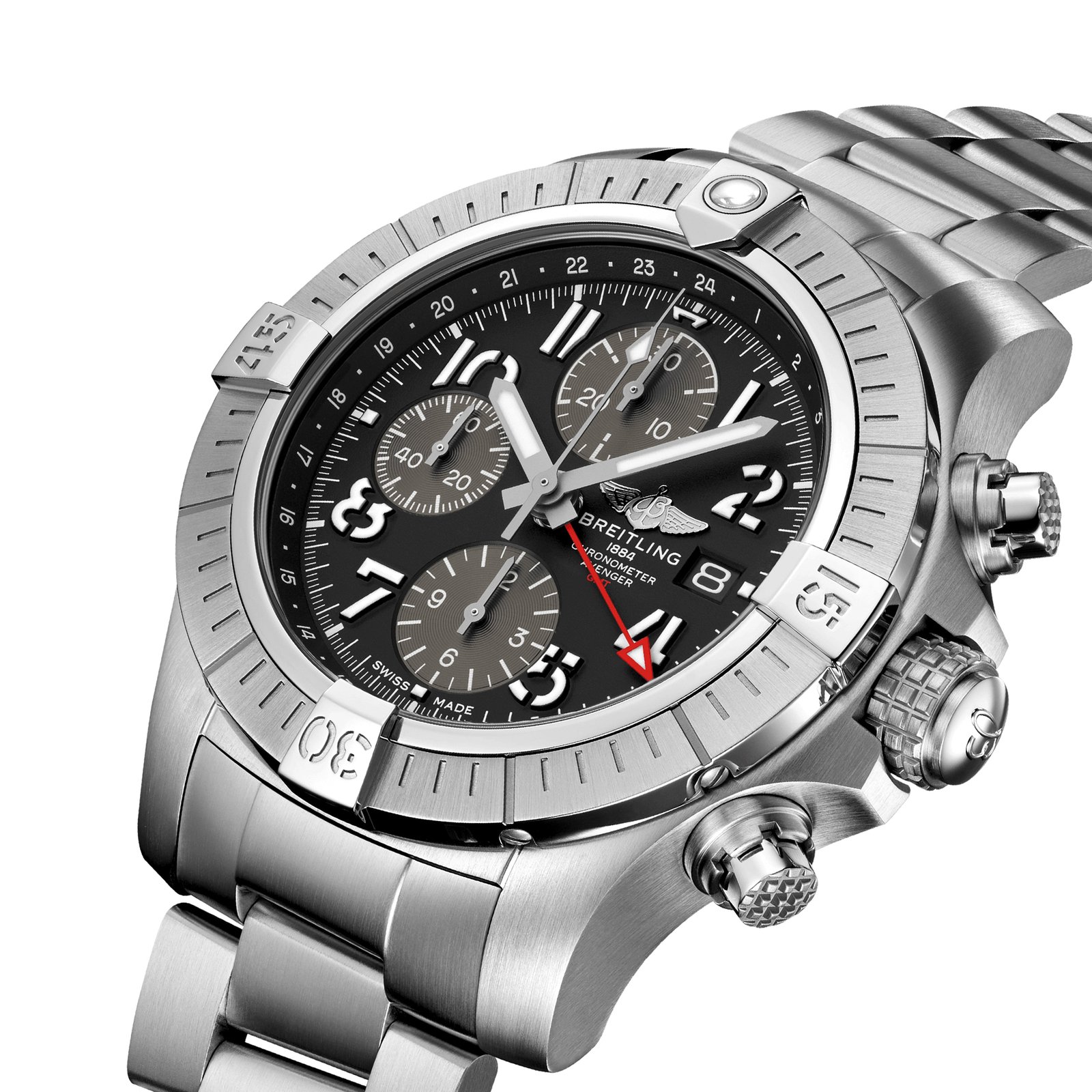 Breitling Avenger Chronograph GMT 45mm Mens Watch Stainless Steel-P17532200 - Image 2