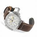 Panerai Luminor Flyback Chrono Brown Leather White Dial Watch PAM00654 - Image 3