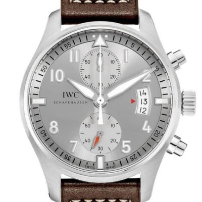 IWC Pilot Spitfire Silver Dial Chronograph 43mm Men's Watch IW387809