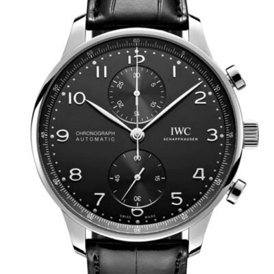 IWC Portuguese Black Dial Stainless steel Watch IW371609