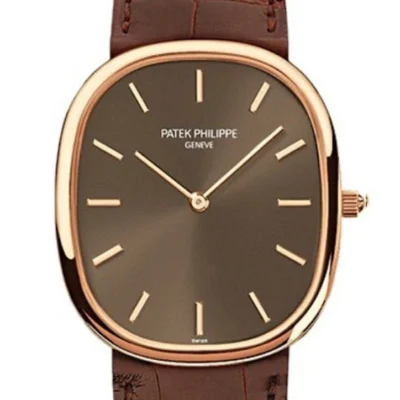 Patek Philippe Golden Ellipse Automatic Brown Dial 18 kt Rose Gold Men's Watch 3738/100R-001