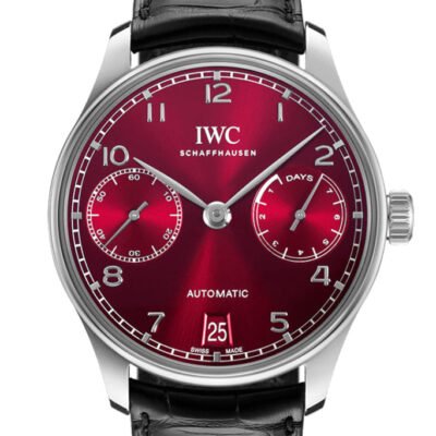 IWC Portuguese 7 Day Power Reserve Burgundy Dial Stainless steel Watch IW500714