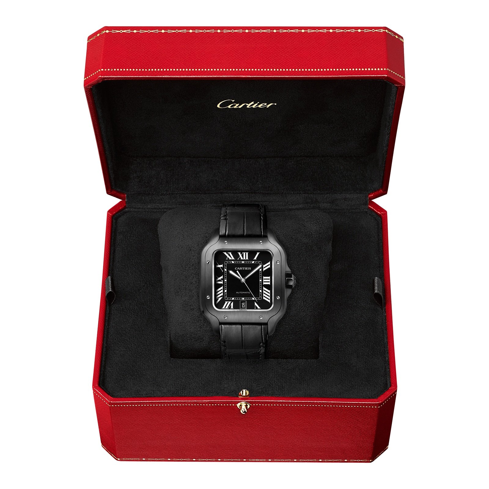 Cartier Santos De Cartier Watch Large Model. Automatic Movement. Steel. Adlc. Interchangeable Rubber And Leather Bracelets-P17311098 - Image 3