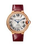 BALLON BLEU DE CARTIER. 36 MM. ROSE GOLD. LEATHER. DIAMONDS