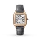Cartier Santos-Dumont Watch Small Model. Quartz Movement. Rose Gold. Leather-P17311044