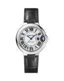 BALLON BLEU DE CARTIER. 33 MM. STEEL. LEATHER