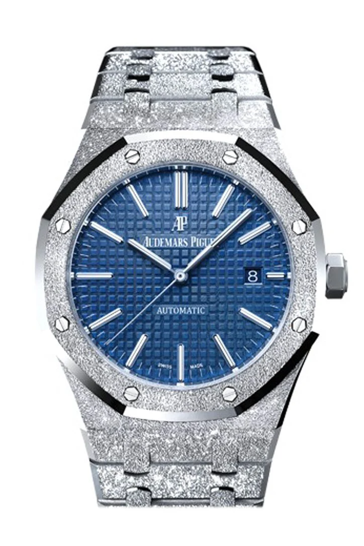 Audemars Piguet Royal Oak 41mm Blue dial Hammered 18K white gold Men's Watch 15410BC.GG.1224BC.01 - Image 2