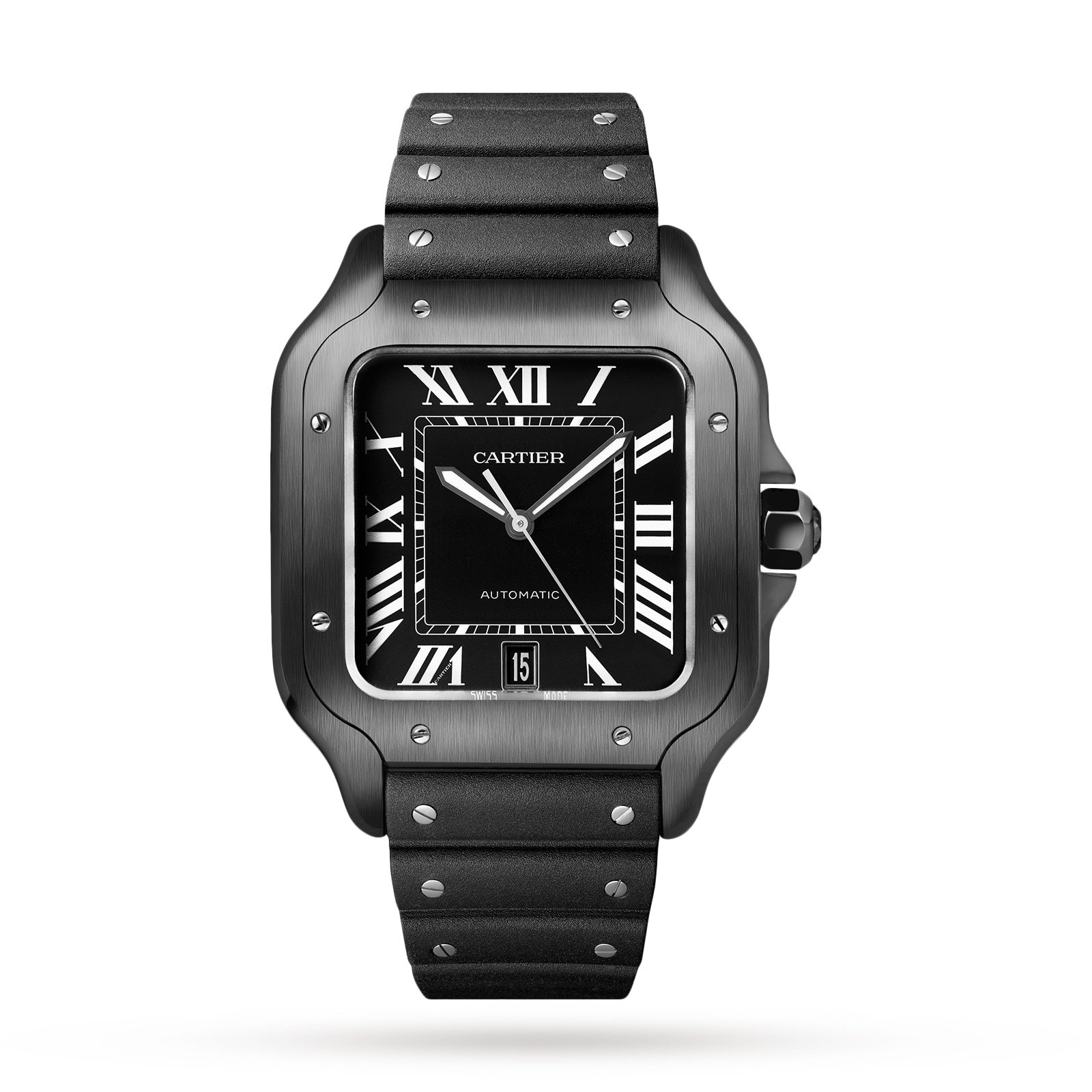 Cartier Santos De Cartier Watch Large Model. Automatic Movement. Steel. Adlc. Interchangeable Rubber And Leather Bracelets-P17311098 - Image 2